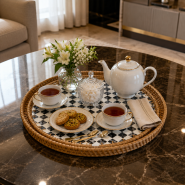 سینی حصیری صدف گرد